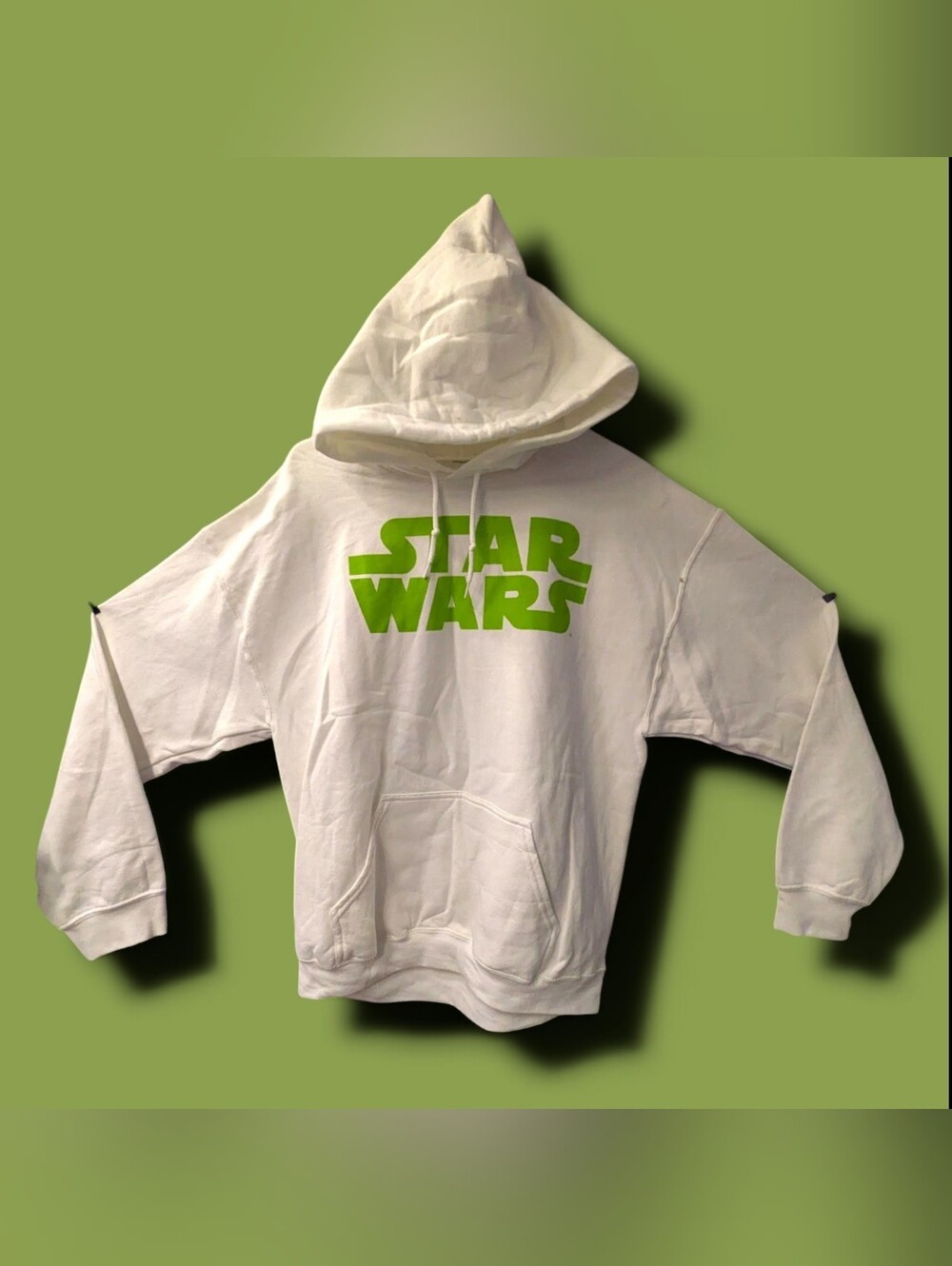 Star Wars White Hoodie with Green Logo